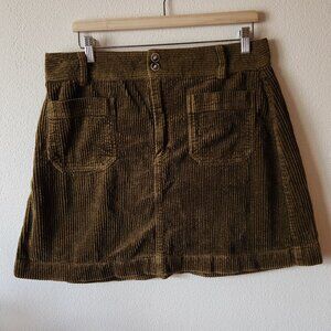 Madewell Olive Corduroy Mini Skirt